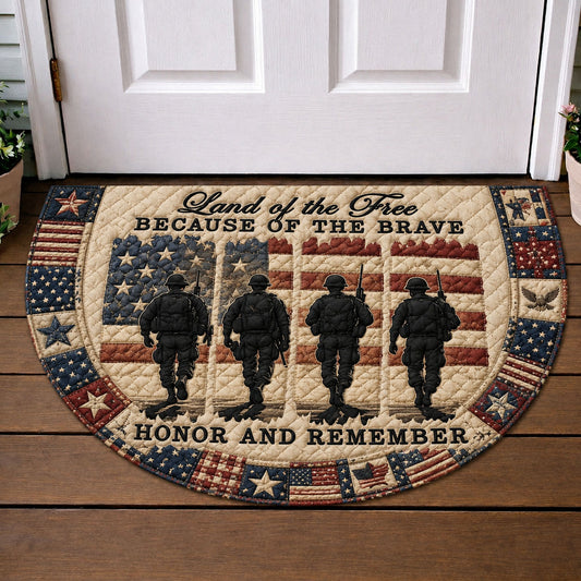 Patriotic Veteran Military Tribute Quilted Welcome Mat GFTOHNL172