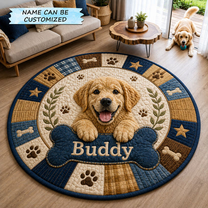 Golden Retriever Best Buddy Quilted Round Mat QTCUZ GFTOHNL1735