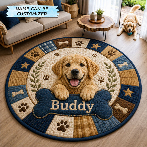 Golden Retriever Best Buddy Quilted Round Mat QTCUZ GFTOHNL1735