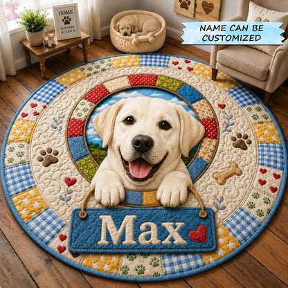 Labrador Country Patchwork Quilted Round Mat QTCUZ GFTOHNL1741