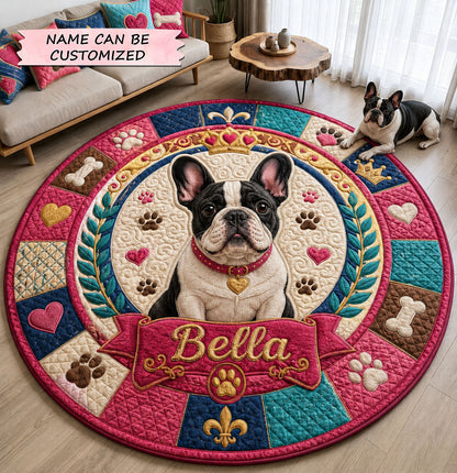 French Bulldog Royal Darling Quilted Round Mat QTCUZ GFTOHNL1742