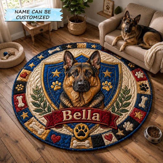German Shepherd Loyal Guardian Quilted Round Mat QTCUZ GFTOHNL1743