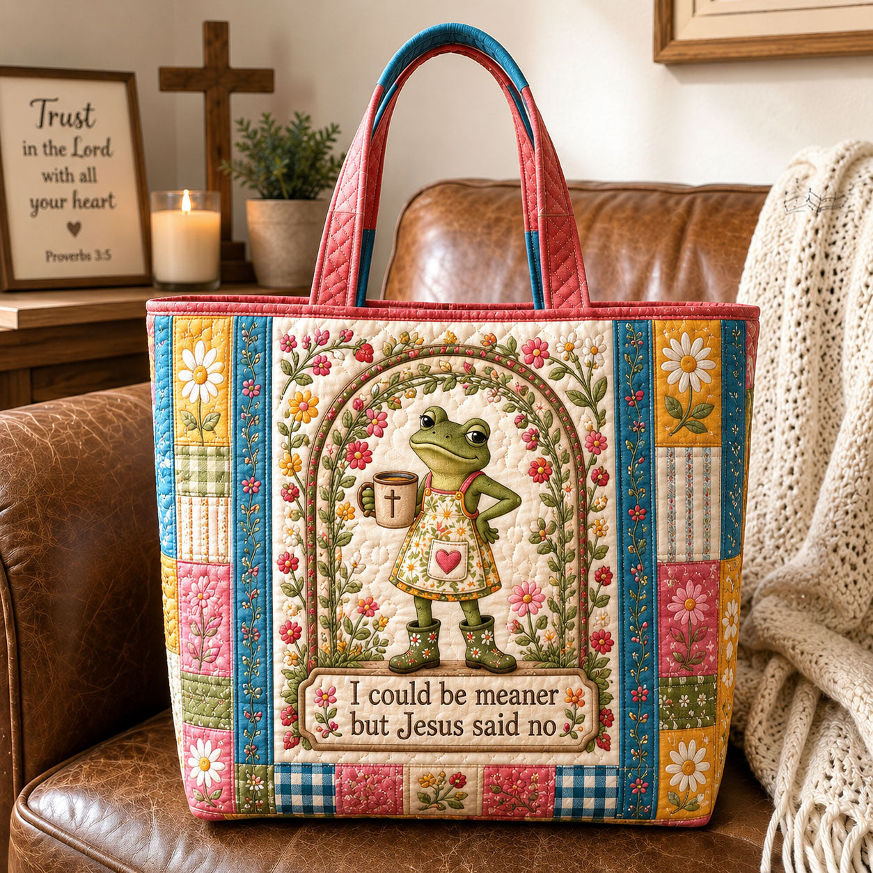 Sweet Garden Devotion Quilted Tote Bag GFTOHNL1808