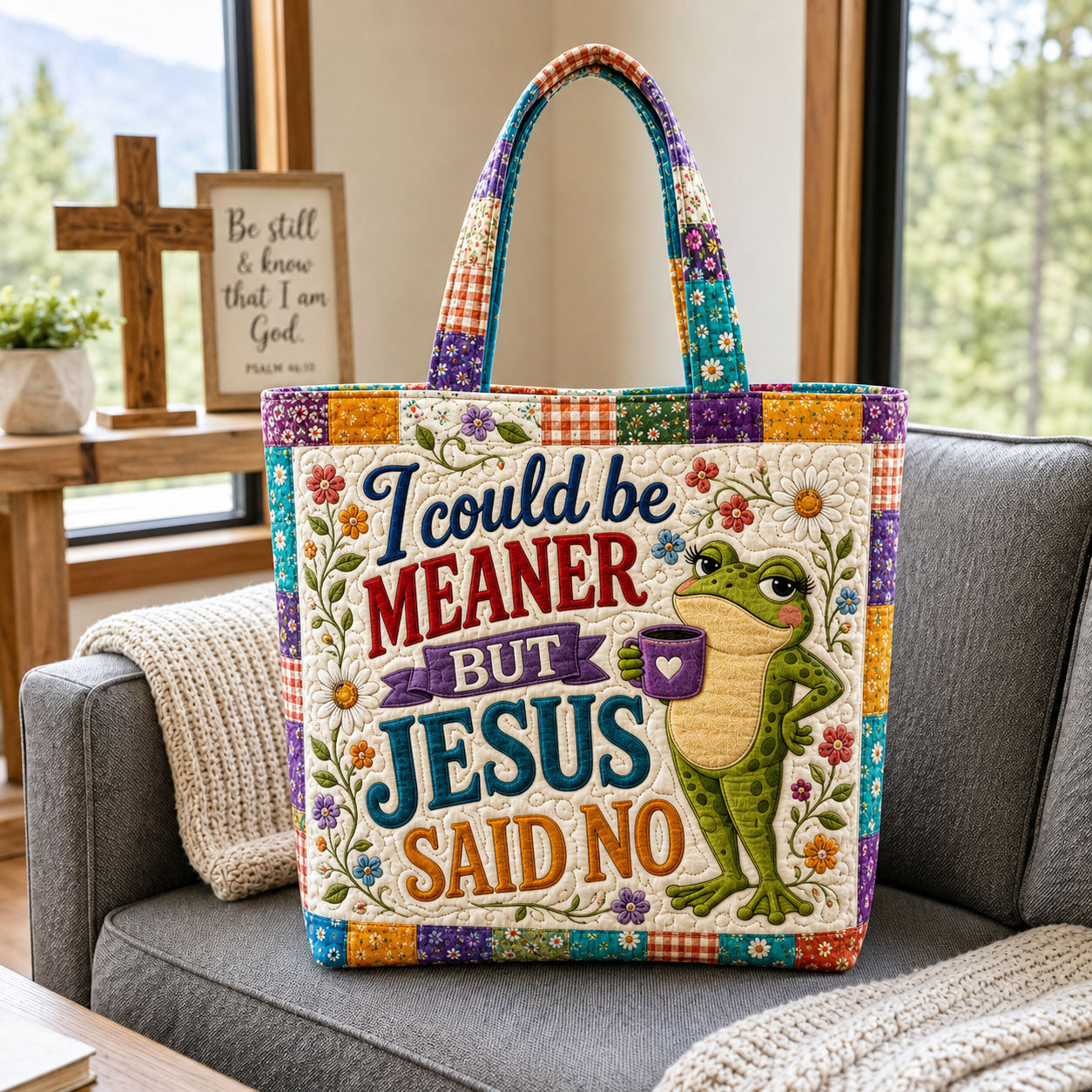 Bold Blessed Attitude Quilted Tote Bag GFTOHNL1809