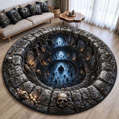 Haunted Catacomb Descent Quilted Round Mat GFTOHNL1834