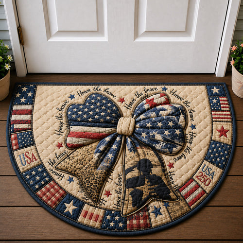Vintage Patriotic Bow Quilted Welcome Mat GFTOHNL185