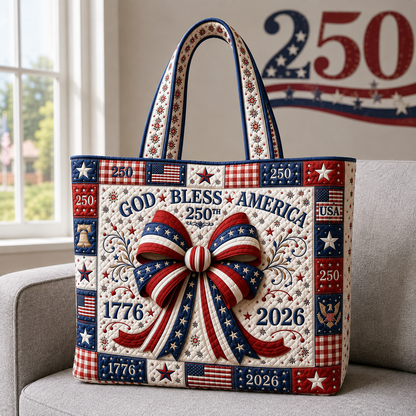 God Bless America 250th Quilted Tote Bag GFTOHNL186