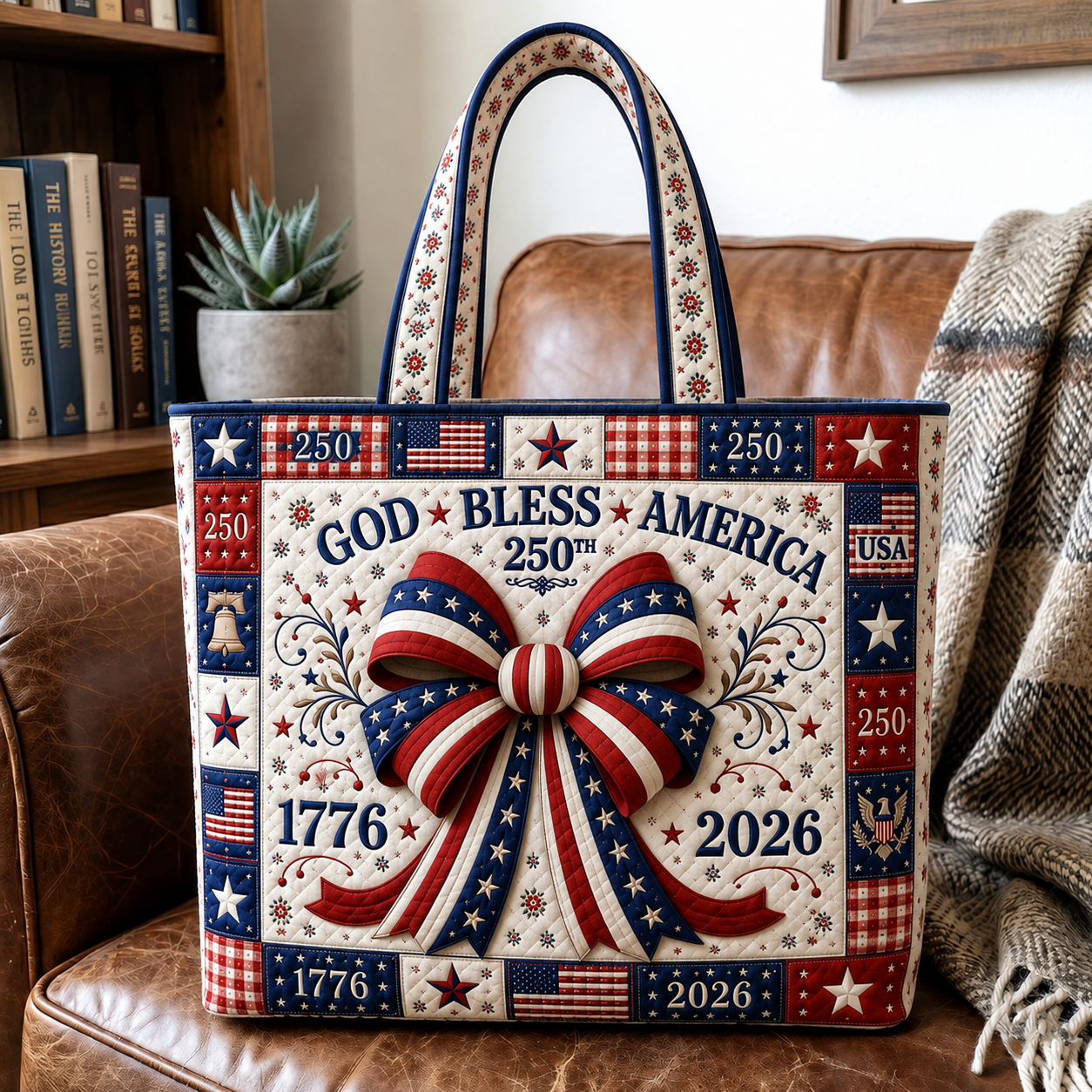 God Bless America 250th Quilted Tote Bag GFTOHNL186