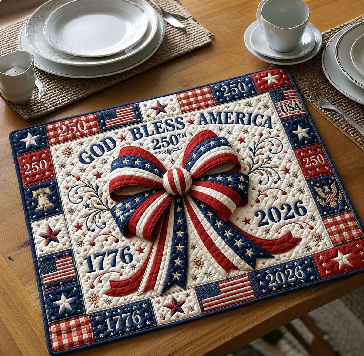 God Bless America 250th Quilted Placemat GFTOHNL186C2