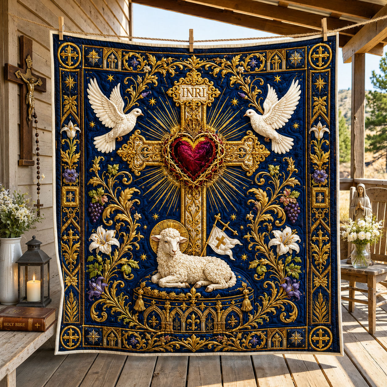 Heart Of The Lamb Quilted Blanket GFTOHNL1884