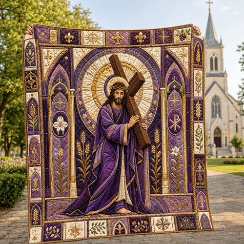 The Way Of Calvary Quilted Blanket GFTOHNL1886