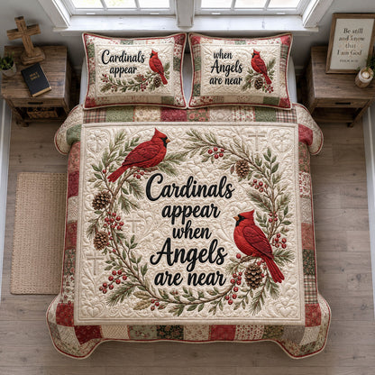 Cardinals Of Heaven Faith 3-Piece Quilted Bedding Set GFTOHNL1909
