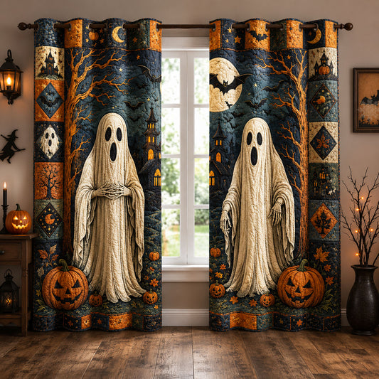 Haunted Ghost Harvest Quilted Curtains GFTOHNL1916