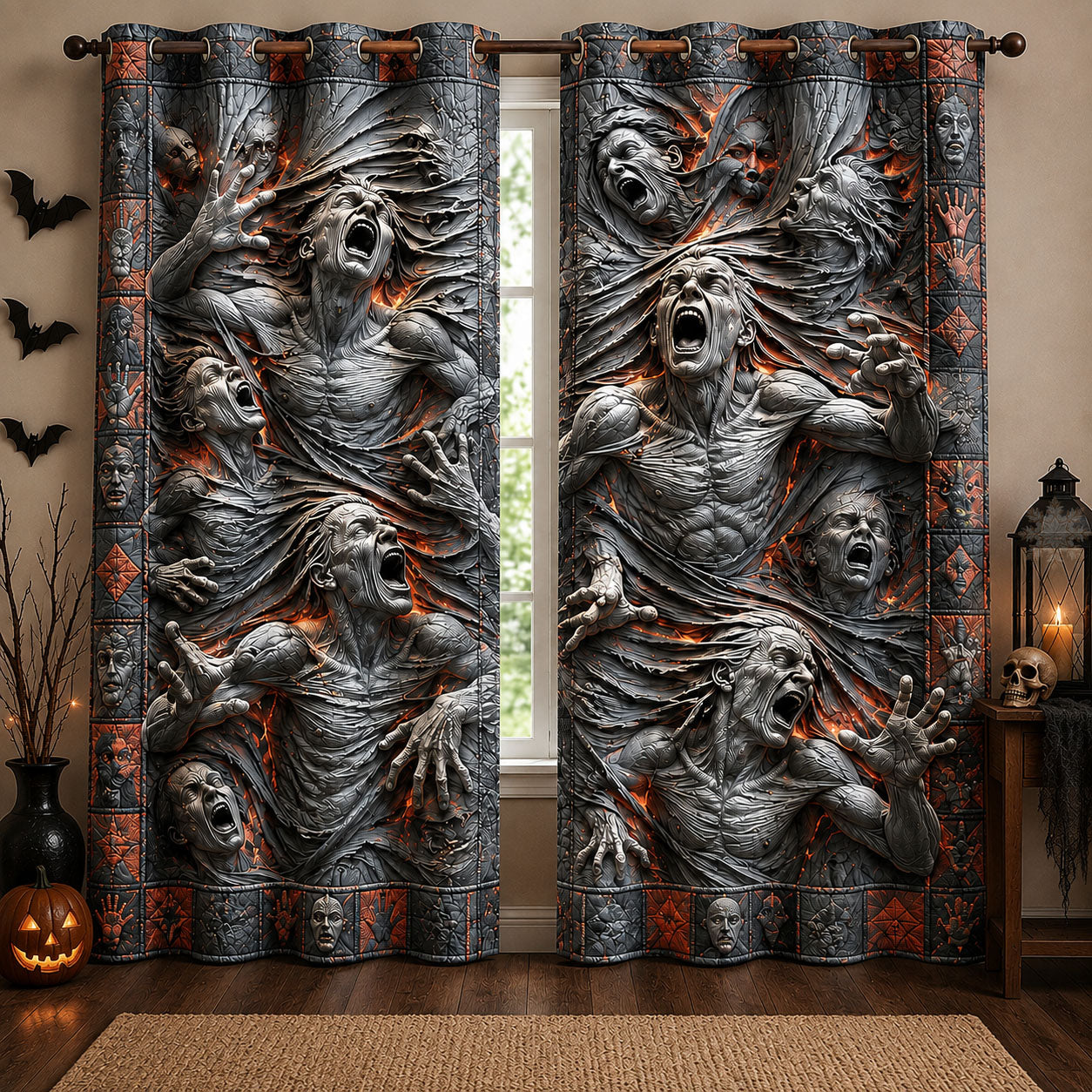 Screams From The Abyss Quilted Curtains GFTOHNL1922