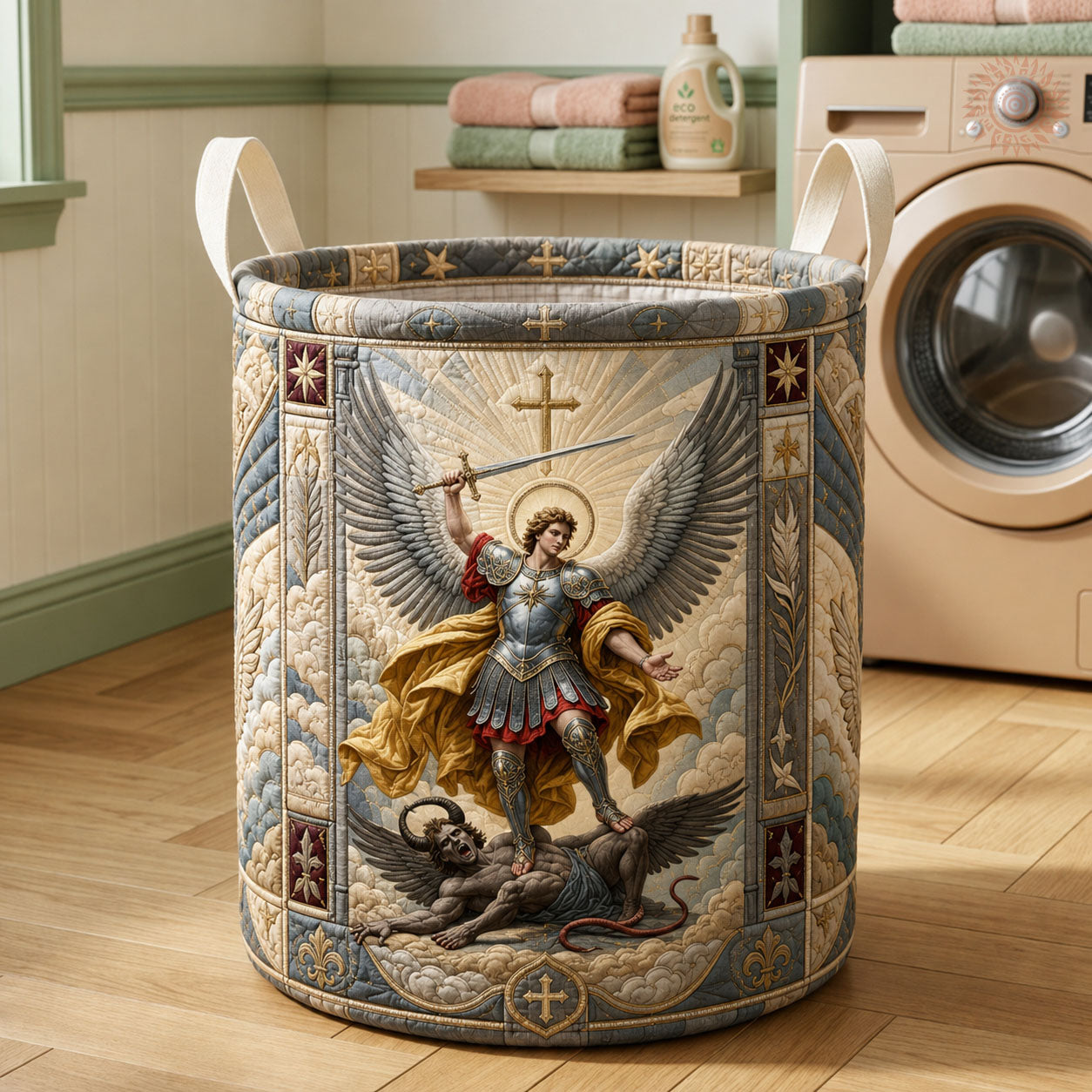 Defender Of Heaven Quilted Laundry Basket GFTOHNL1943