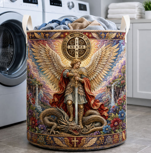 Victory Over Darkness Quilted Laundry Basket GFTOHNL1946