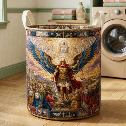 Judgment And Divine Light Quilted Laundry Basket GFTOHNL1948