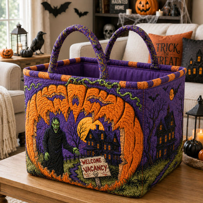 Vacancy At Midnight Quilted Storage Basket GFTOHNL1954