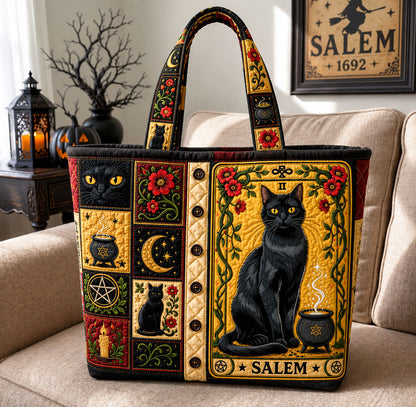 Salem Black Cat Quilted Tote Bag GFTOHNL1982
