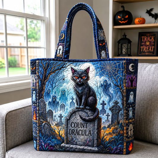 Count Dracula Cat Quilted Tote Bag GFTOHNL1984