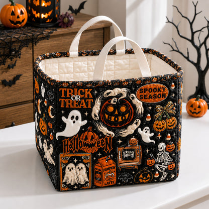 Spooky Night Collage Quilted Storage Basket GFTOHNL1985