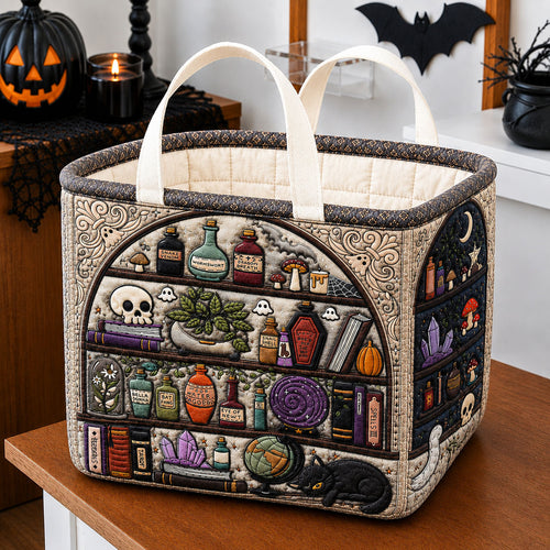 Witch Potion Library Quilted Storage Basket GFTOHNL1986
