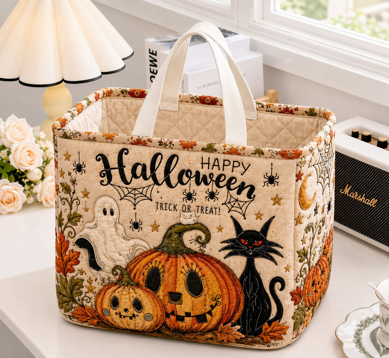 Happy Pumpkin Friends Quilted Storage Basket GFTOHNL1987