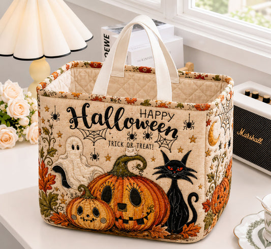 Happy Pumpkin Friends Quilted Storage Basket GFTOHNL1987