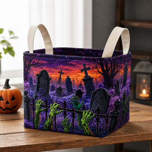Haunted Graveyard Rising Quilted Storage Basket GFTOHNL1988