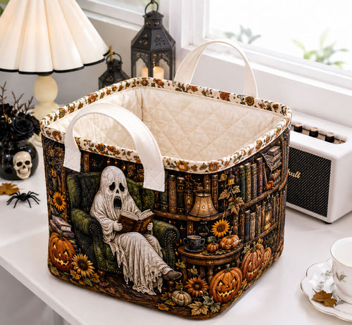 Ghostly Reading Corner Quilted Storage Basket GFTOHNL1993