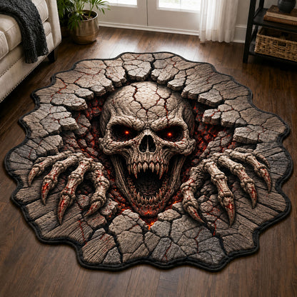 Demon Skull Rising From Hell Custom Shape Area Rug GFTOHNL2033