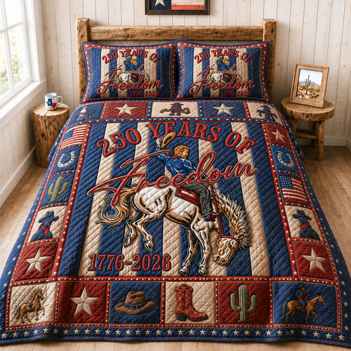 America 250 Cowboy Heritage 3-Piece Quilted Bedding Set GFTOHNL204