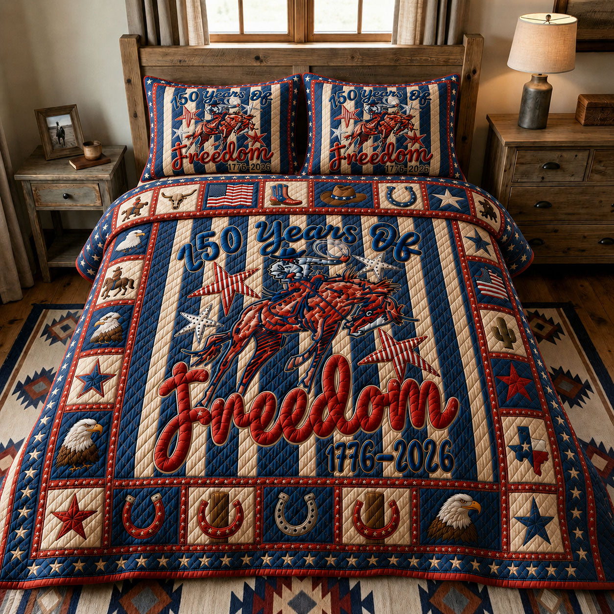 American Spirit Rodeo 3-Piece Quilted Bedding Set GFTOHNL207
