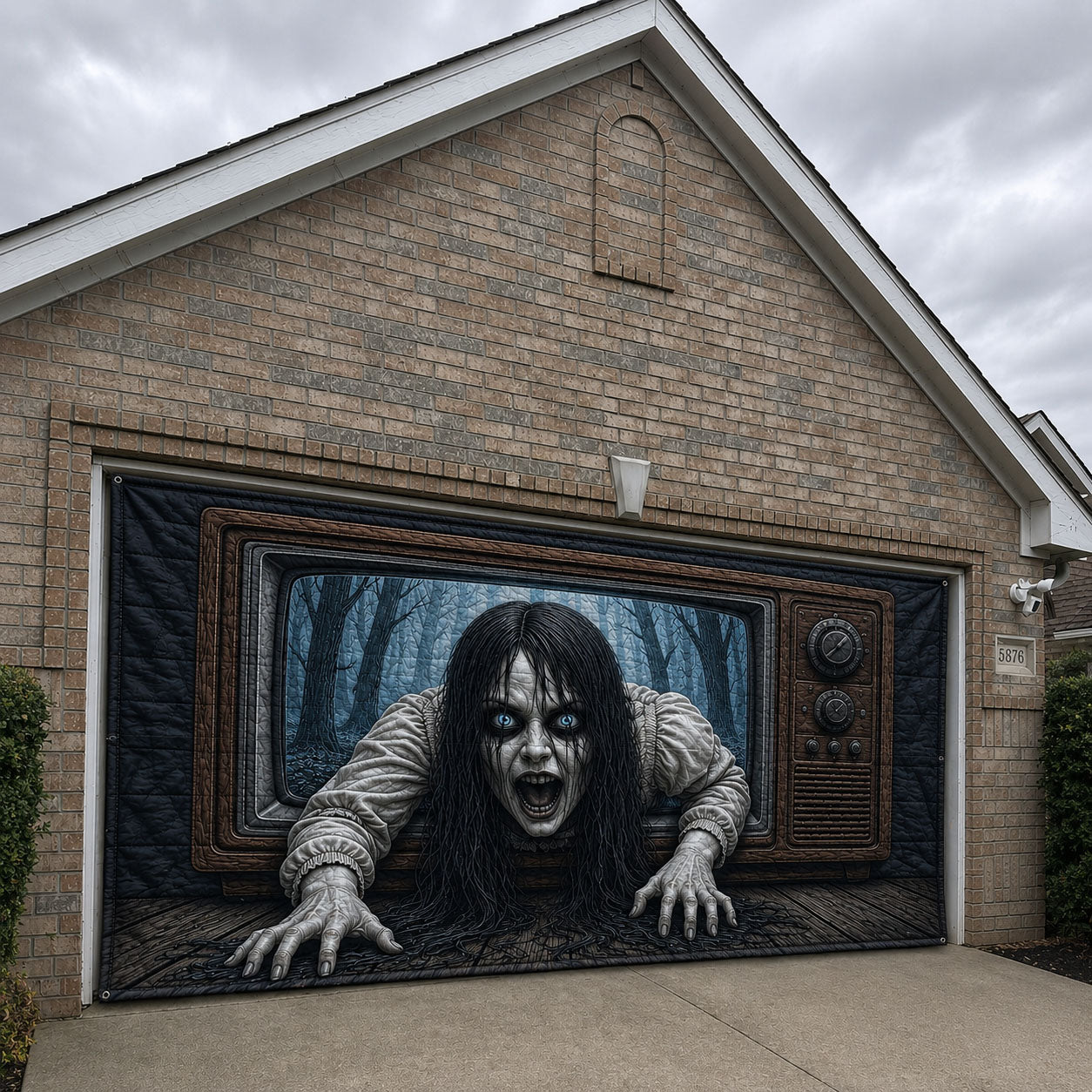 Cursed Television Garage Door Banner GFTOHNL2081