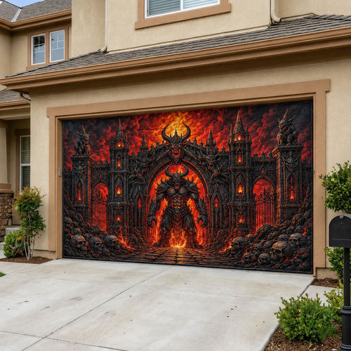 Hellfire Demon Gate Garage Door Banner GFTOHNL2085