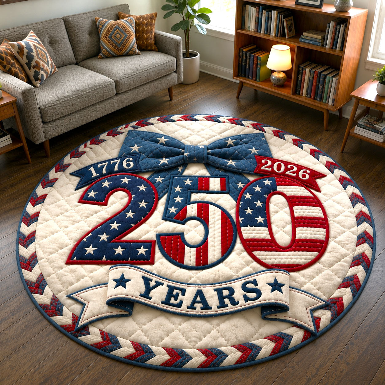 250 USA Bow Tie Quilted Round Mat GFTOHNL21