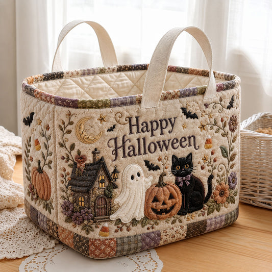Halloween Storybook Friends Quilted Storage Basket GFTOHNL2116