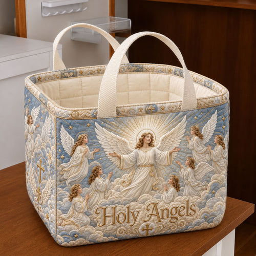 Holy Angels Of Light Quilted Storage Basket GFTOHNL2125