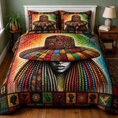 African Rainbow Heritage 3-Piece Quilted Bedding Set GFTOHNL213