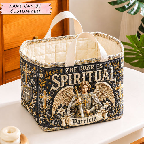 Spiritual Warfare Personalized Name Quilted Storage Basket QTCUZ GFTOHNL2130