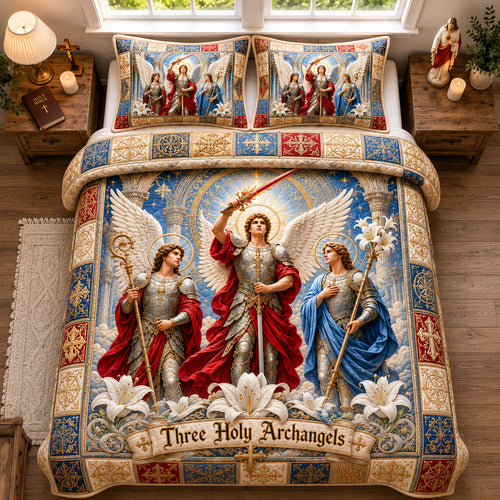 Triumph Of The Three Holy Archangels 3-Piece Quilted Bedding Set GFTOHNL2139