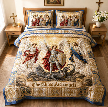 Three Archangels Victory 3-Piece Quilted Bedding Set GFTOHNL2140