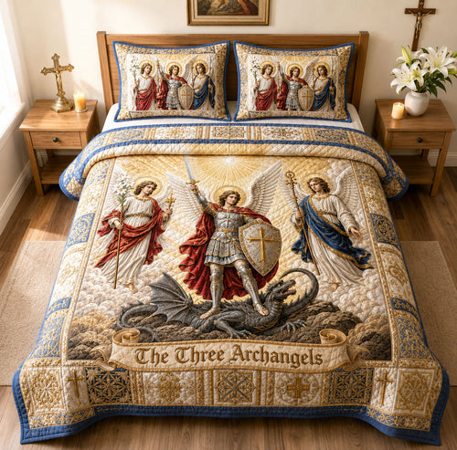 Three Archangels Victory 3-Piece Quilted Bedding Set GFTOHNL2140