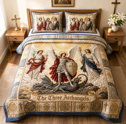Three Archangels Victory 3-Piece Quilted Bedding Set GFTOHNL2140