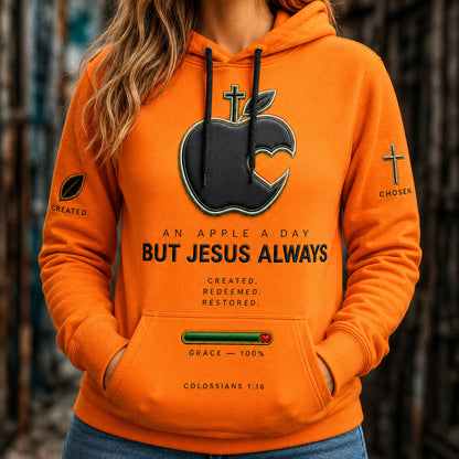 An Apple A Day But Jesus Always Hoodie GFTOHNL2200