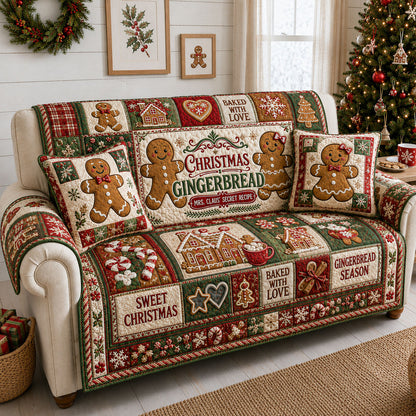 Mrs Claus Secret Recipe Quilted Sofa Cover GFTOHNL2217