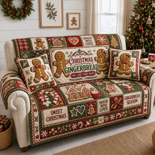 Mrs Claus Secret Recipe Quilted Sofa Cover GFTOHNL2217