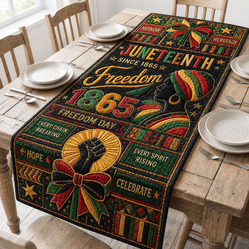 Juneteenth Freedom Ribbon Quilted Table Runner GFTOHNL225