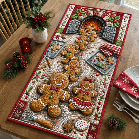 Gingerbread Bakery Christmas Quilted Table Runner GFTOHNL2279