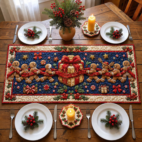 Gingerbread Gift Parade Quilted Table Runner GFTOHNL2284
